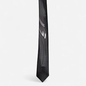 Black Brushed Design 2.5 Inch Skinny Neck Tie